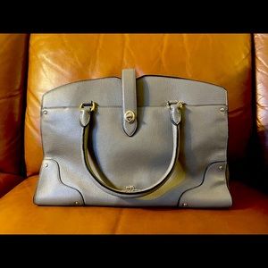 Coach Mercer Ladies Grain Leather Satchel Grey